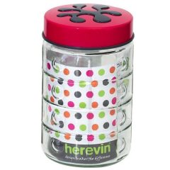 Tároló üveg 1,5L liter - Puzzle - 3 színben - új