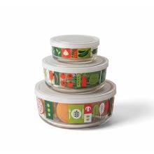 Pachino Üveg tároló edény 3 db-os fedéllel