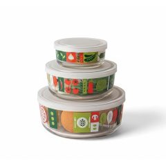 Pachino Üveg tároló edény 3 db-os fedéllel