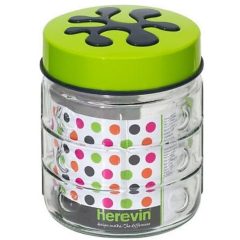 Tároló üveg 0,58 liter - PUZZLE - 3 színben - új