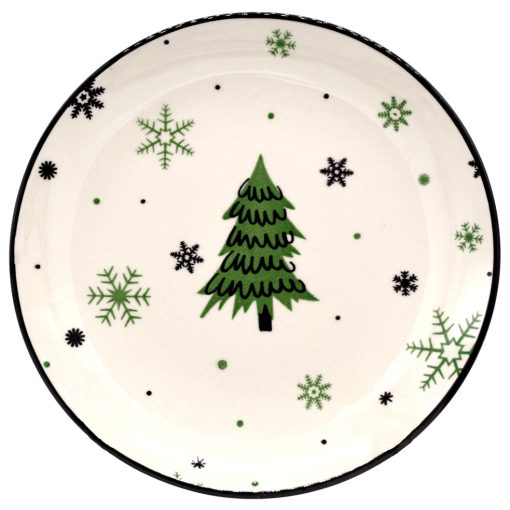 Karácsonyi lapos tányér (fenyő)
