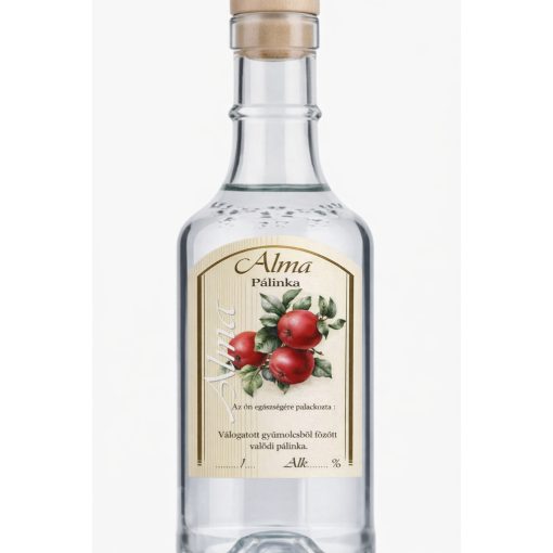 Pálinkás címke - Alma (piros) - (nagy)
