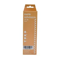   Szívószál 25 db-os 6mm-es  fehér egyszínű kínáló dobozban